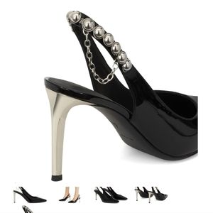 GIUSEPPE ZANOTTI Kurtney 85 embellished patent-leather slingback pumps